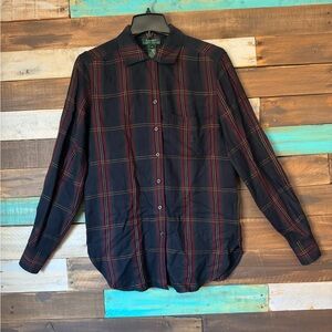 Lauren Ralph Lauren Preppy Tartan Style Plaid Button Down Shirt | Size 4